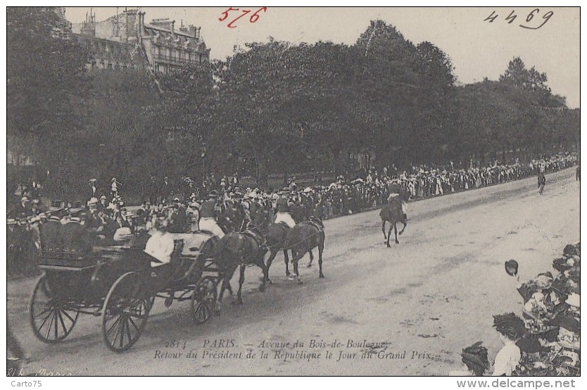 Jour Du Grand Prix - Retour Du Président De La République Avenue Du Bous De Boulogne - Attelage - Manifestations