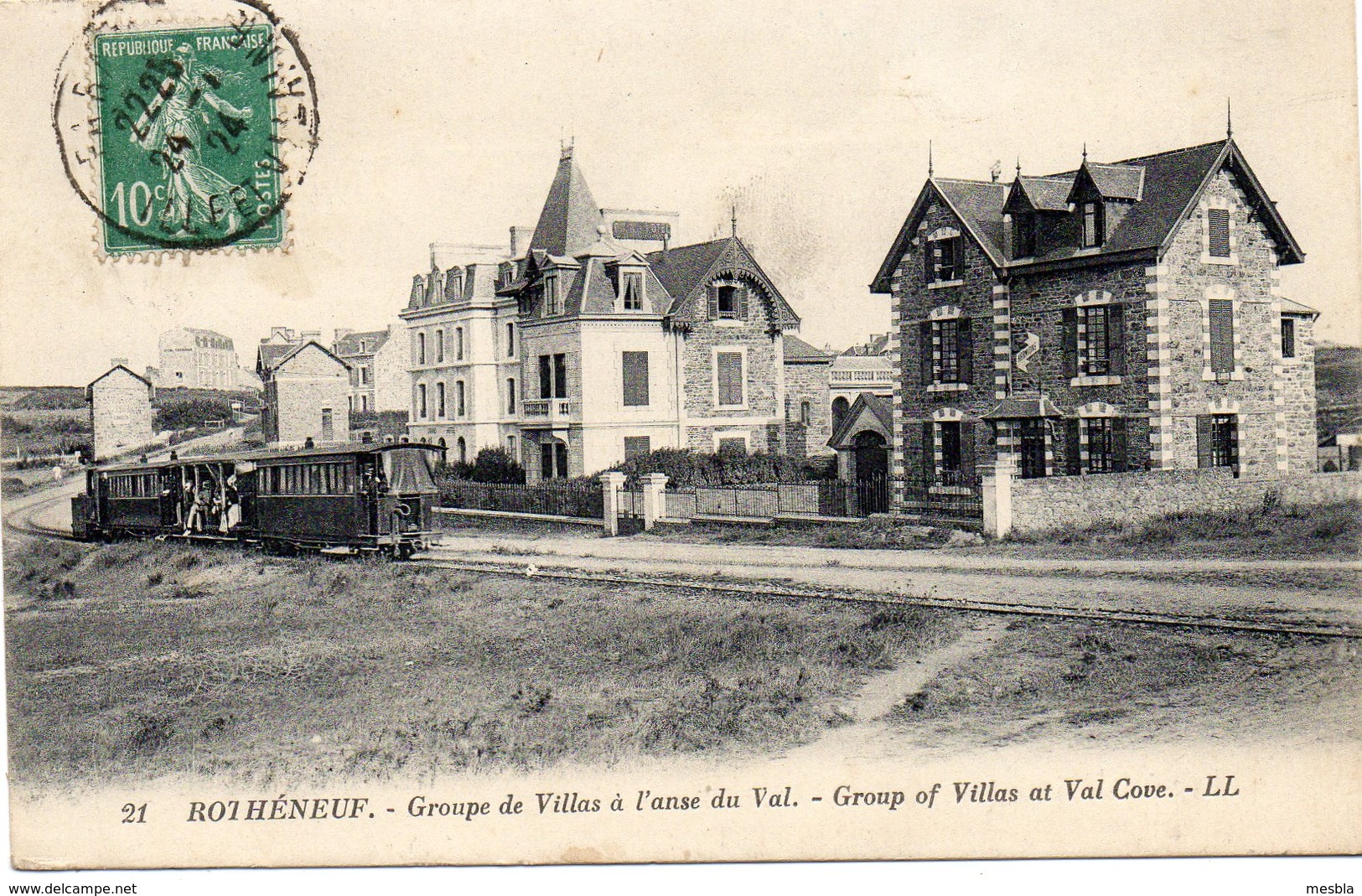 CPA -  ROTHENEUF  (35)  Groupe De Villas à L'Anse Du Val  -  Tramway - Rotheneuf