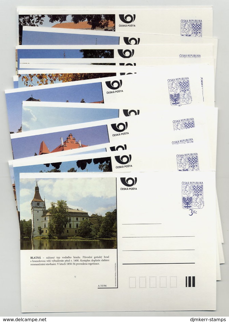 CZECH REPUBLIC 1996  3 Kc Castles 3. Series Without Additional Vignette, 16 Cards Unused.  Michel P9B I - Postkaarten