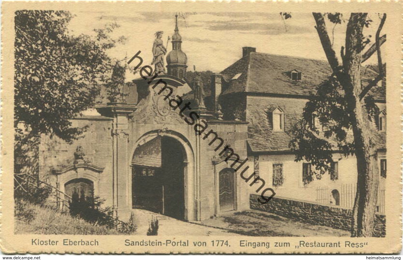 Eberbach - Sandstein-Portal Von 1774 - Eingang Zum Restaurant Ress - Inhaber Balth. Ress Weingutbesitzer - Eberbach