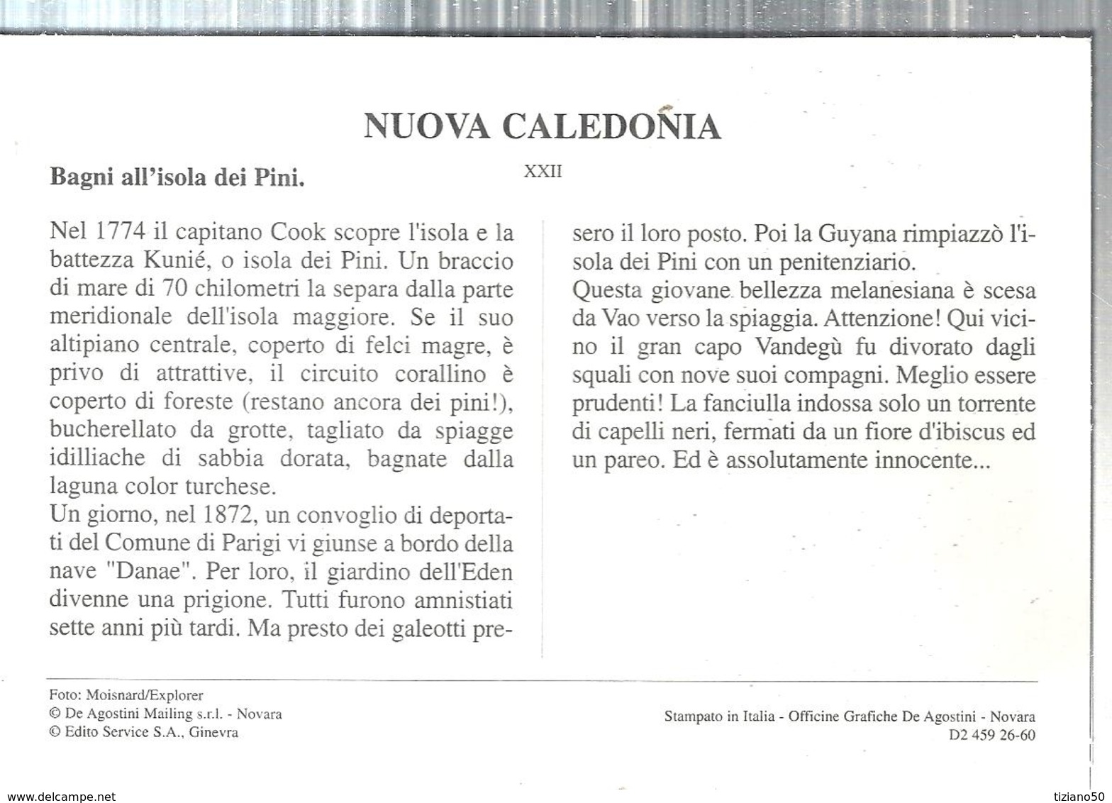 NUOVA CALEDONIA.BAGNI ALL'ISOLA DEI PINI-IMMAGINI DAL MONDO.4322 - Océanie