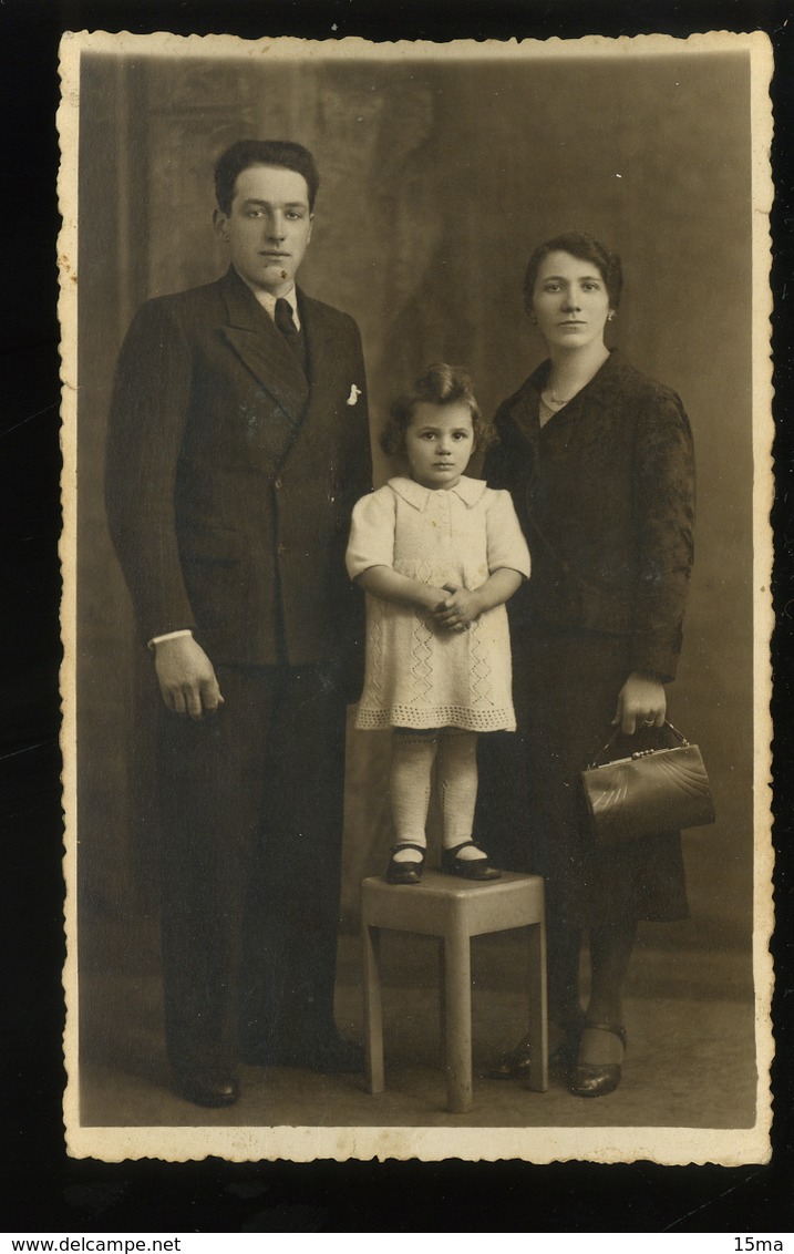 95 Val D'Oise Argenteuil Carte Photo Bares Couple & Enfant Italiens1936 - Argenteuil