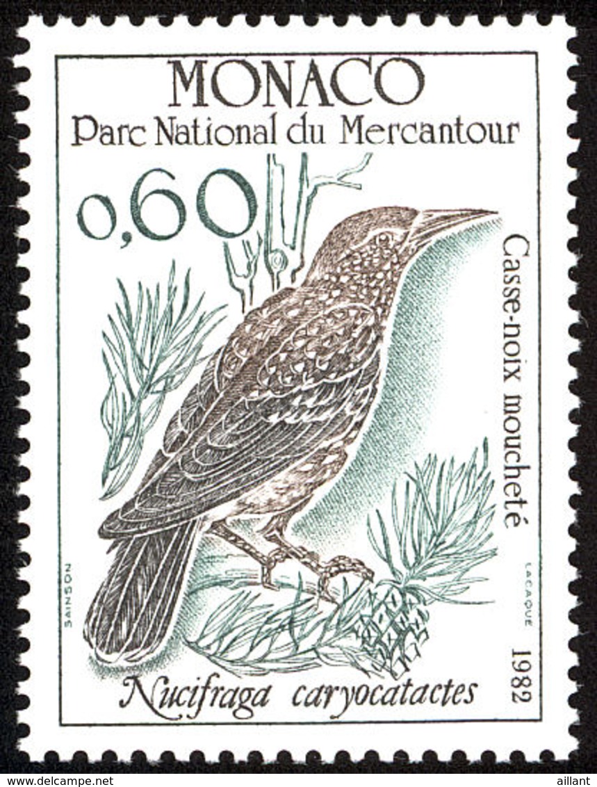 Monaco. 1982. Casse-noix Moucheté  Nucifraga Caryocatactes - Songbirds & Tree Dwellers