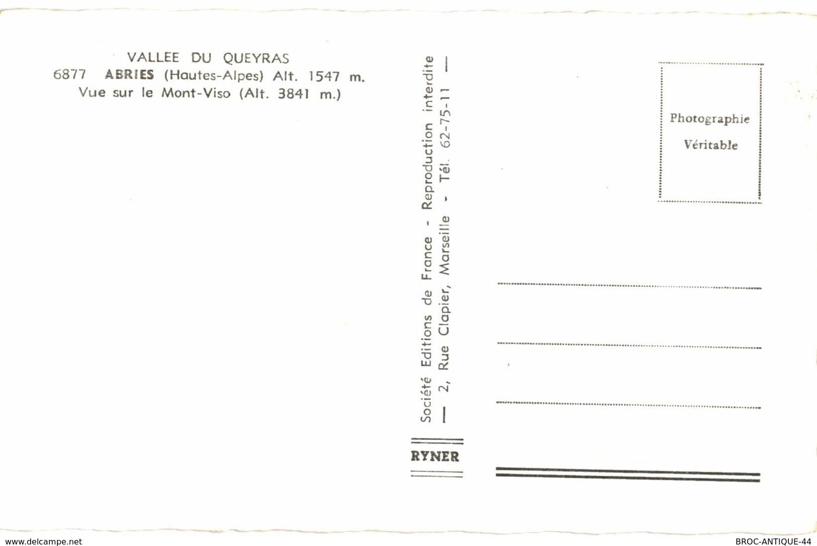 CPA N°20468 - LOT DE 3 CARTES DE LA VALLEE DU QUEYRAS - AIGUILLES ET ABRIES - Sonstige & Ohne Zuordnung