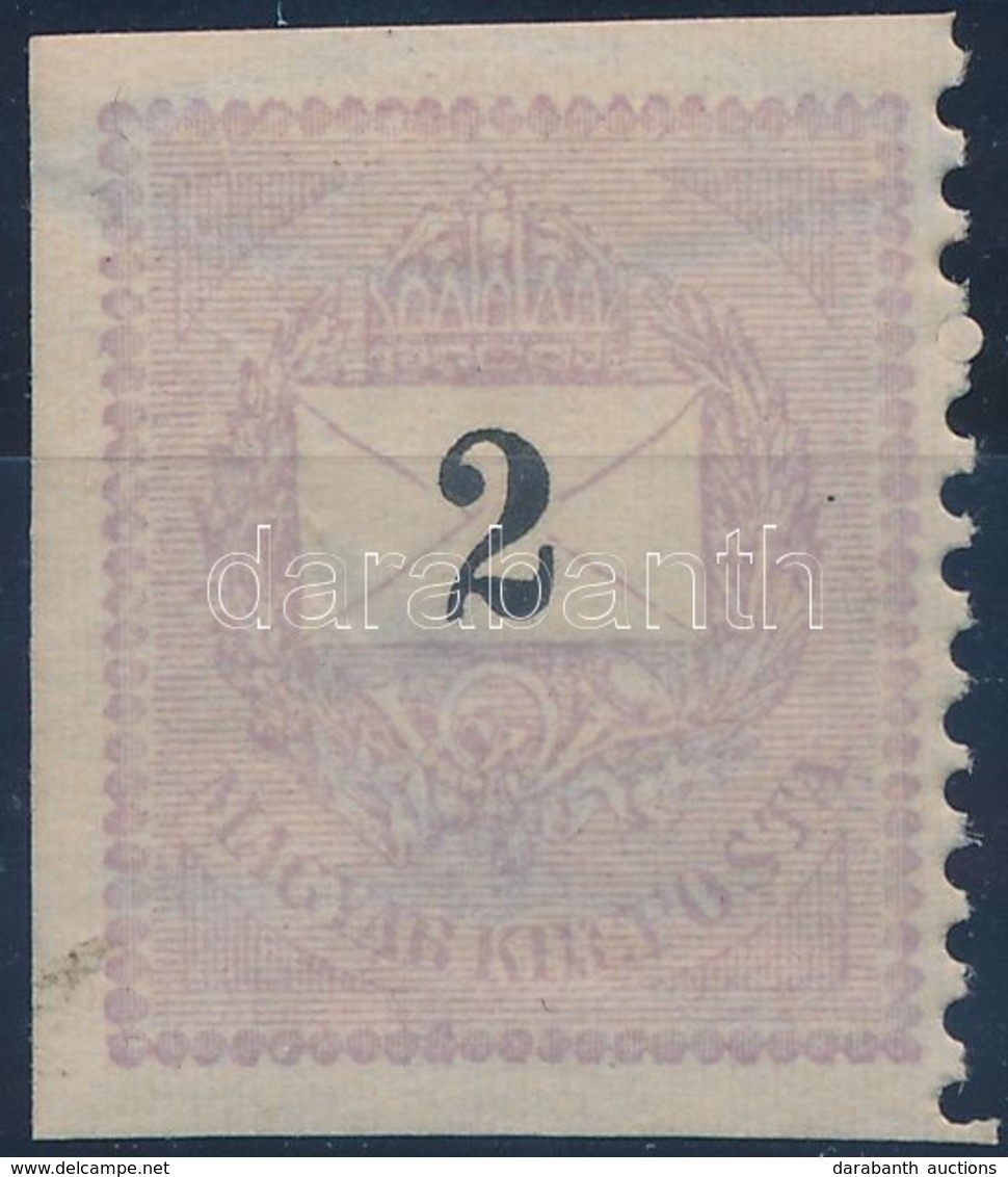 * 1898 2kr I. Vizjel Elektrotip, Csak Jobb Oldalon Fogazott 11 1/2 Fogazassal, Alap Belyeg MBA 29eB RR! (260.000) - Other & Unclassified