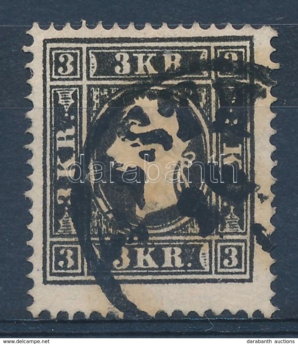 O 1858 Koenyvnyomat Fekete 3kr II. Tipus ,,PESTH' (50.000) - Other & Unclassified