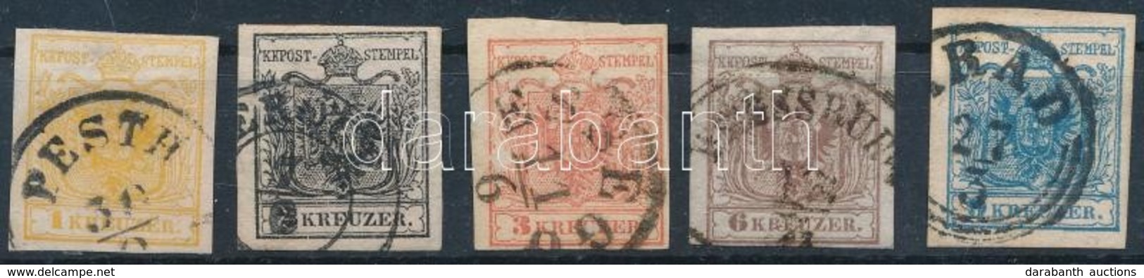 O 1850 Teljes Sor (1kr, 3kr Papirelvekonyodas) - Other & Unclassified