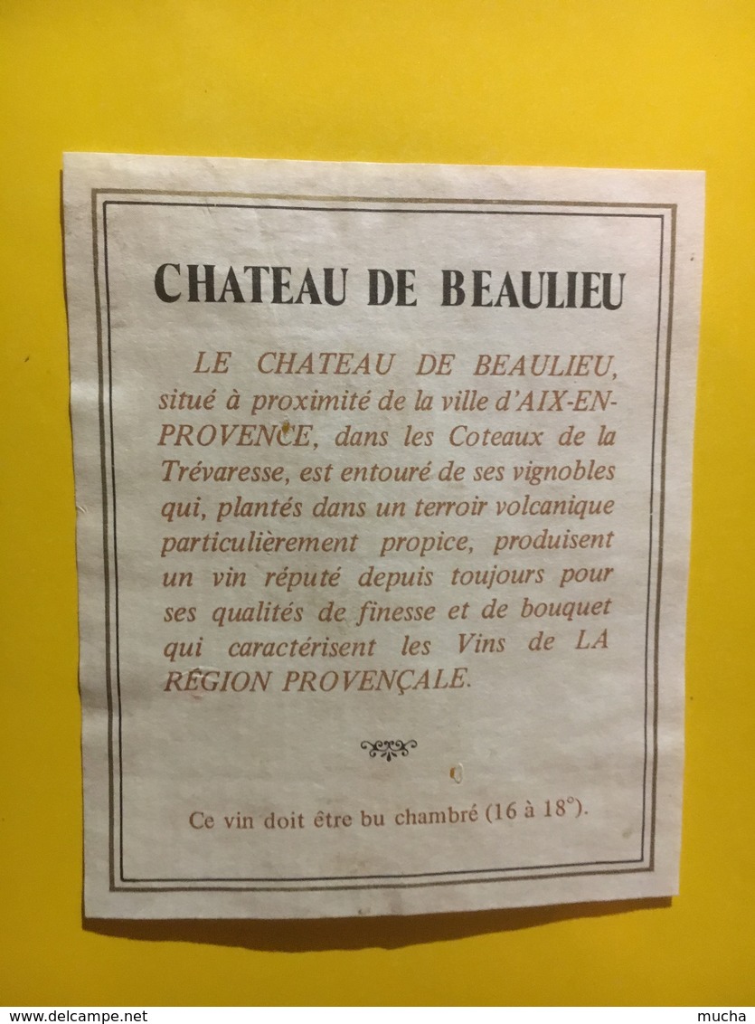 7980 - Château De Beaulieu 1986 Côteaux D'Aix En Provence - Languedoc-Roussillon