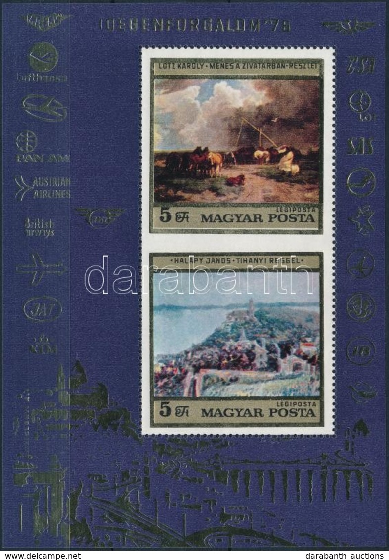 ** 1975 Idegenforgalom Blokk Eltolodott Arany Szinnyomat (a Fels? Belyegen Hianyos Feliratok) + Hianyos A Tervez? Neve - Andere & Zonder Classificatie