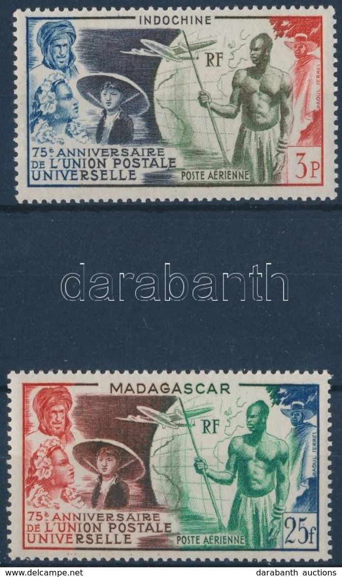 ** 1949 75 Eves Az UPU Madagaszkar Mi 418 + Francia Indokina Mi 360 - Altri & Non Classificati