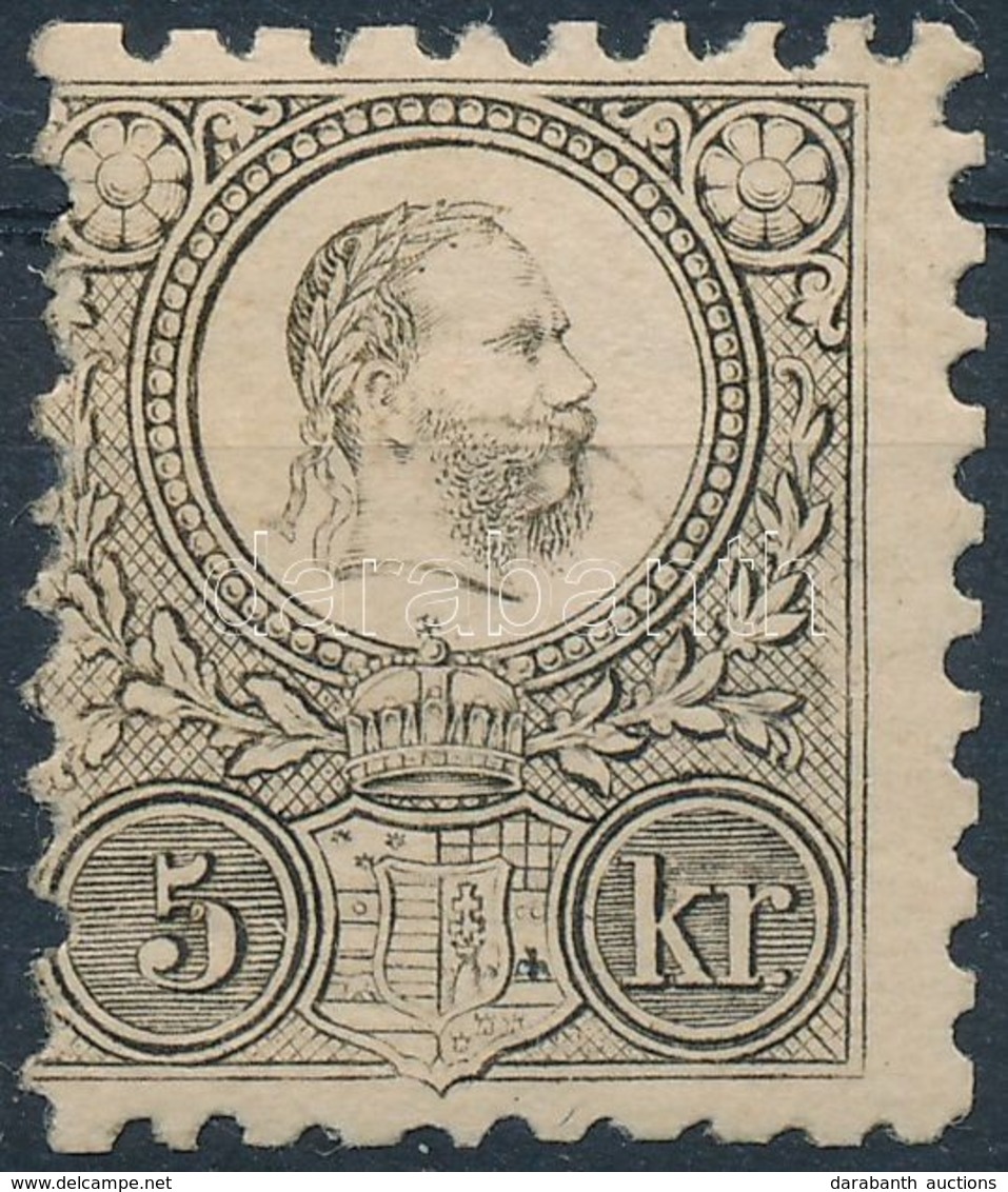 ** 1871 Reznyomat 5kr Probanyomat Barnasszuerke Szinben (javitott Gumi/ Repaired Gum) - Other & Unclassified