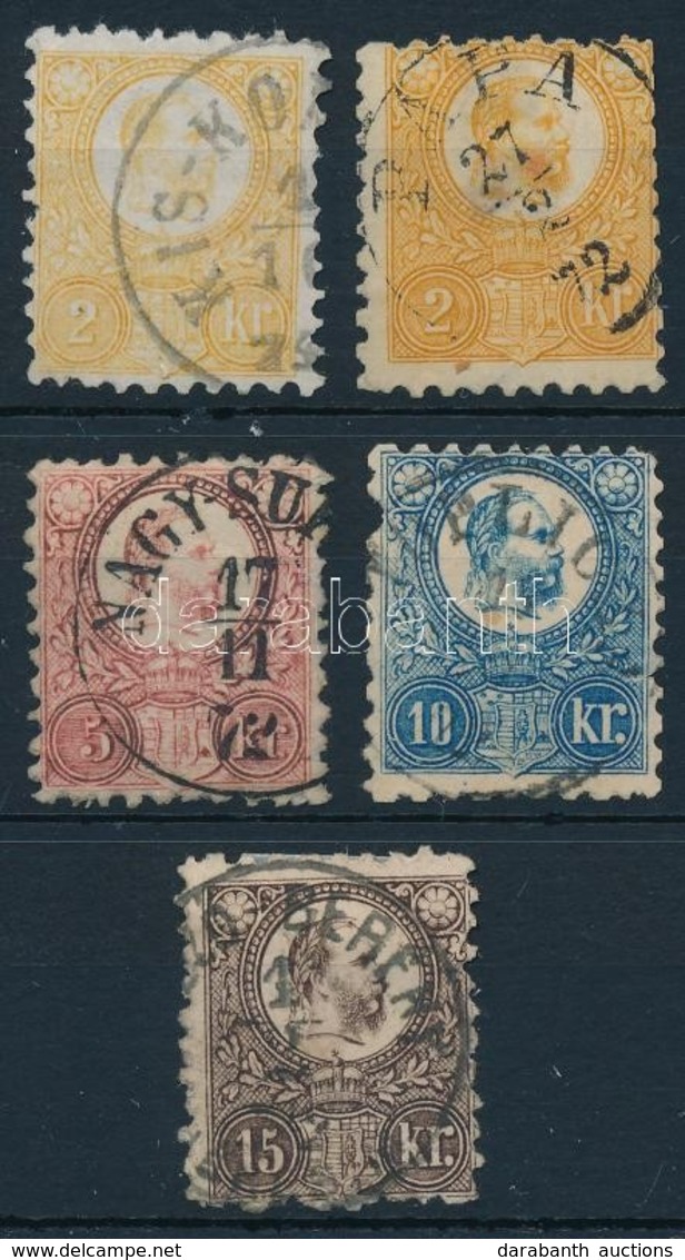 O 1871 5 Db Reznyomat Belyeg Jobb Belyegzesekkel (Gudlin 800p) - Altri & Non Classificati