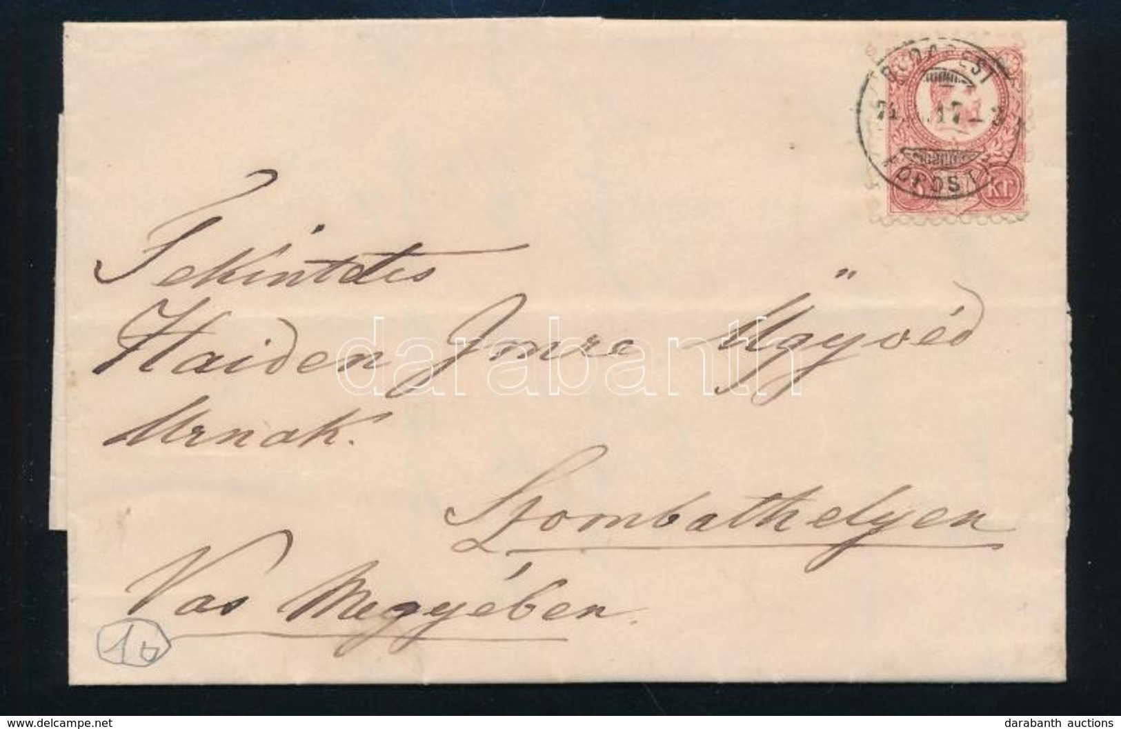 1874 Level Reznyomat 5kr Bermentesitessel, Hatoldalan Viaszpecset 'BUDAPEST / F?POSTA' - Other & Unclassified