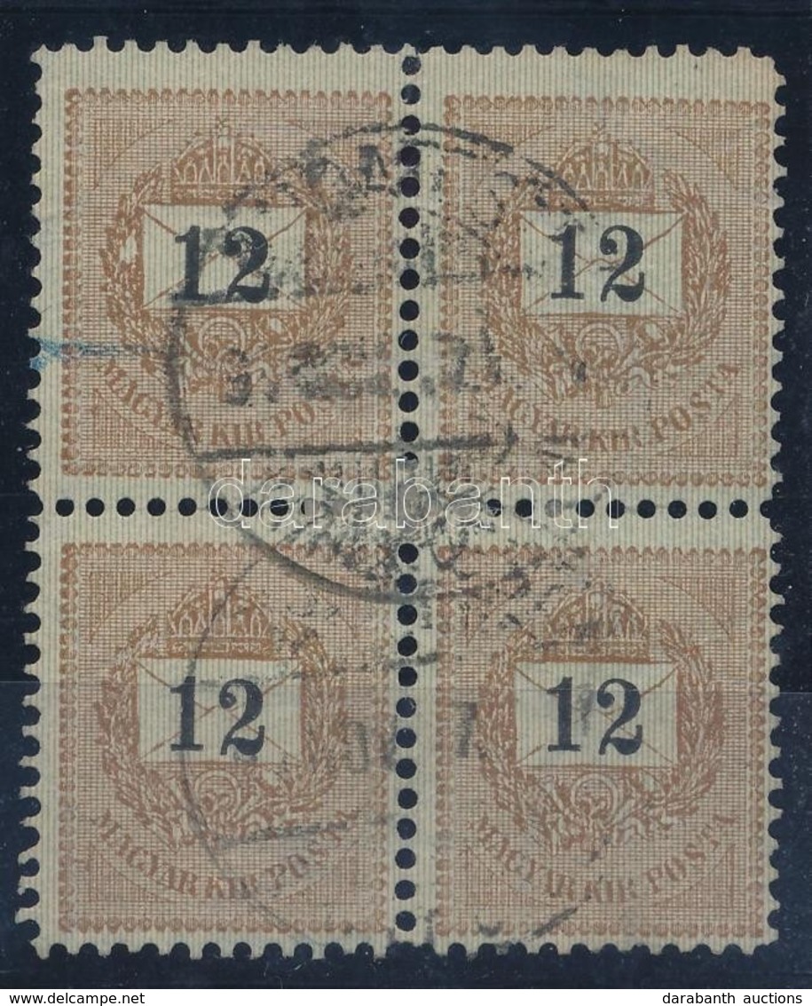 O 1889 Feketeszamu 12kr 4-es Toembben, Szep Lemezhibaval - Other & Unclassified