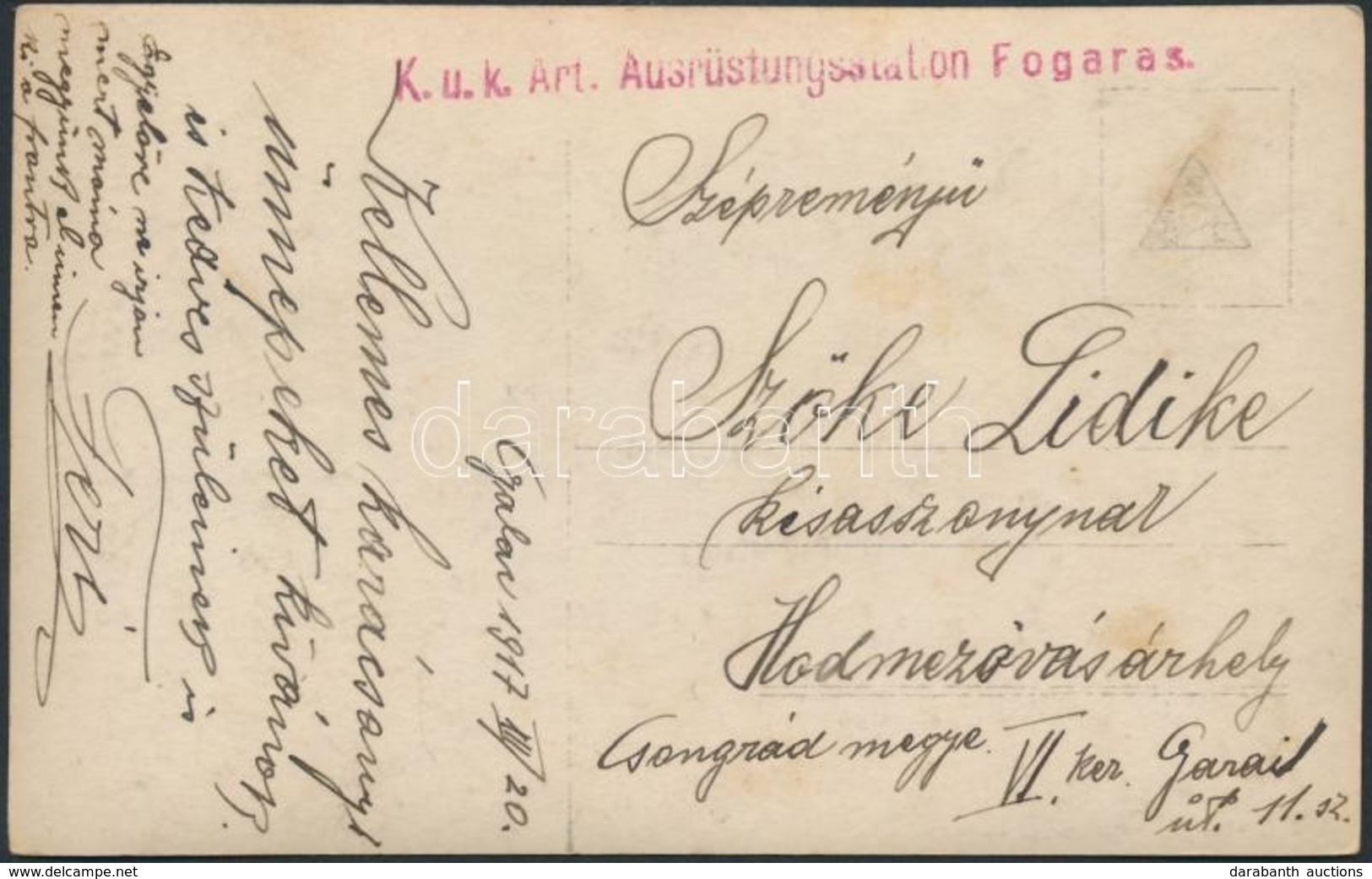 1917 Kepeslap 'K.u.k Art. Ausruestungstation Fogaras' - Andere & Zonder Classificatie