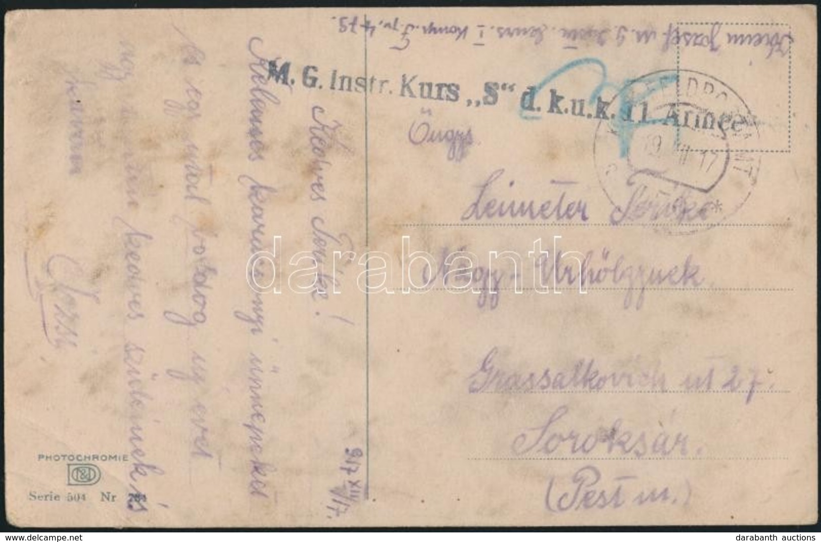 1917 Tabori Posta Kepeslap 'M.G. Instr. Kurs S. D. K.u.k. 11. Armee' + 'FP 479' - Autres & Non Classés