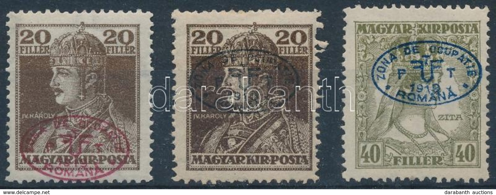 * Debrecen I. 1919 2 Klf Karoly 20f + Zita 40f Bodor Vizsgalojellel (13.000) (20f Foghiany Es Papirelvekonyodas / Missin - Other & Unclassified