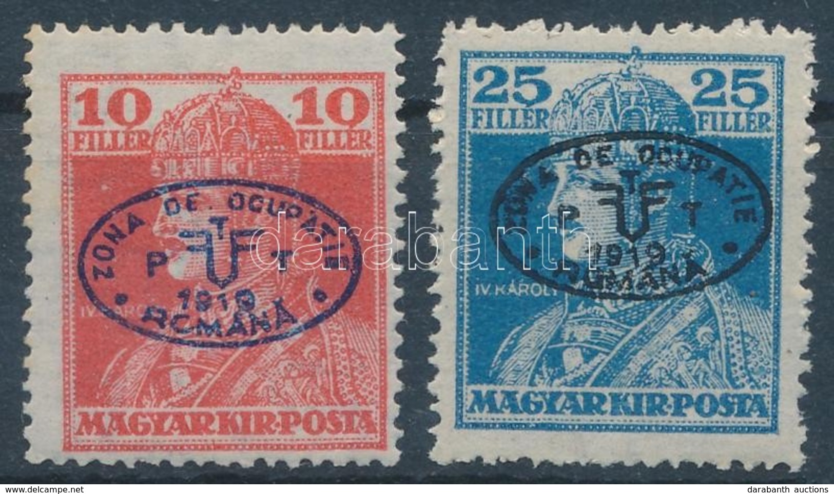 ** Debrecen I. 1919 Karoly 10f Es 25f Garancia Nelkuel (**32.000) - Other & Unclassified