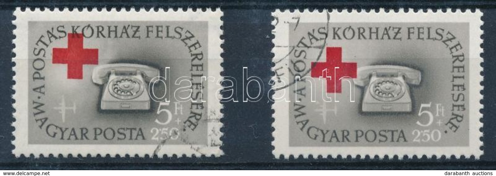 O 1957 Postaskorhaz 5Ft A Voeroeskereszt Elcsuszasaval / Mi 1494 With Shifted Red Cross - Andere & Zonder Classificatie