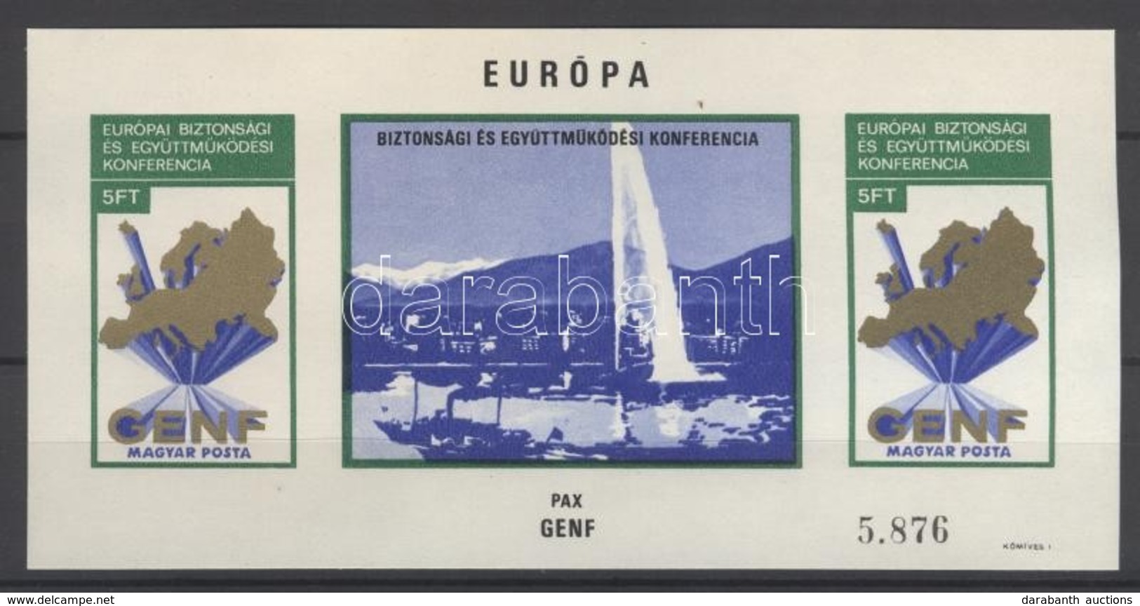 ** 1974 Europai Biztonsagi Es Egyuettm?koedesi Konferencia - Genf Vagott Blokk / Michel Block 103 Imperforate - Andere & Zonder Classificatie