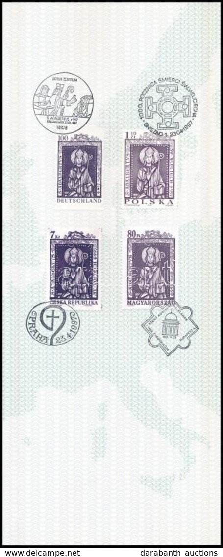 1997 Szent Adalbert Emleklap 4 Orszag Belyegevel - Other & Unclassified