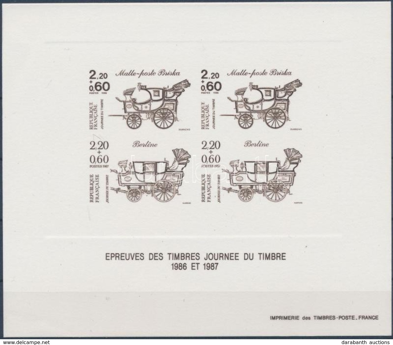 ** 1987 Belyegnap Epreuve De Luxe Blokk Mi 2542 + 2600 - Andere & Zonder Classificatie