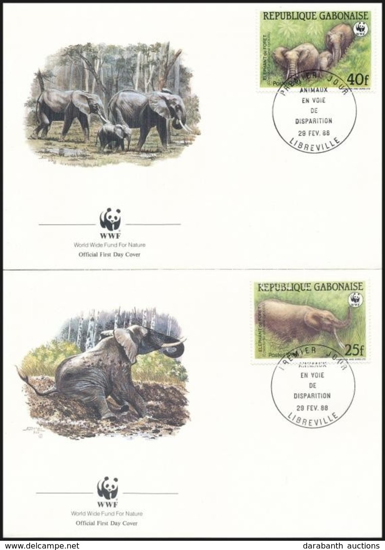 1988 WWF: Erdei Elefant Sor 4 Db FDC-n Mi 1009-1012 - Otros & Sin Clasificación