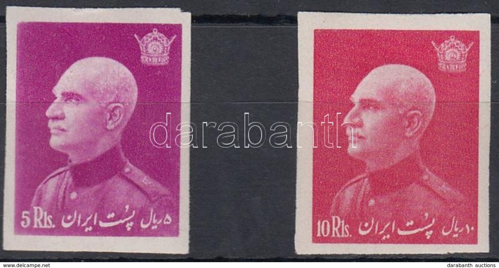 * 1938 Reza Sah Pahlavi 60. Szueletesnapja 2 Vagott Zaroertek Mi 724-725 B - Andere & Zonder Classificatie