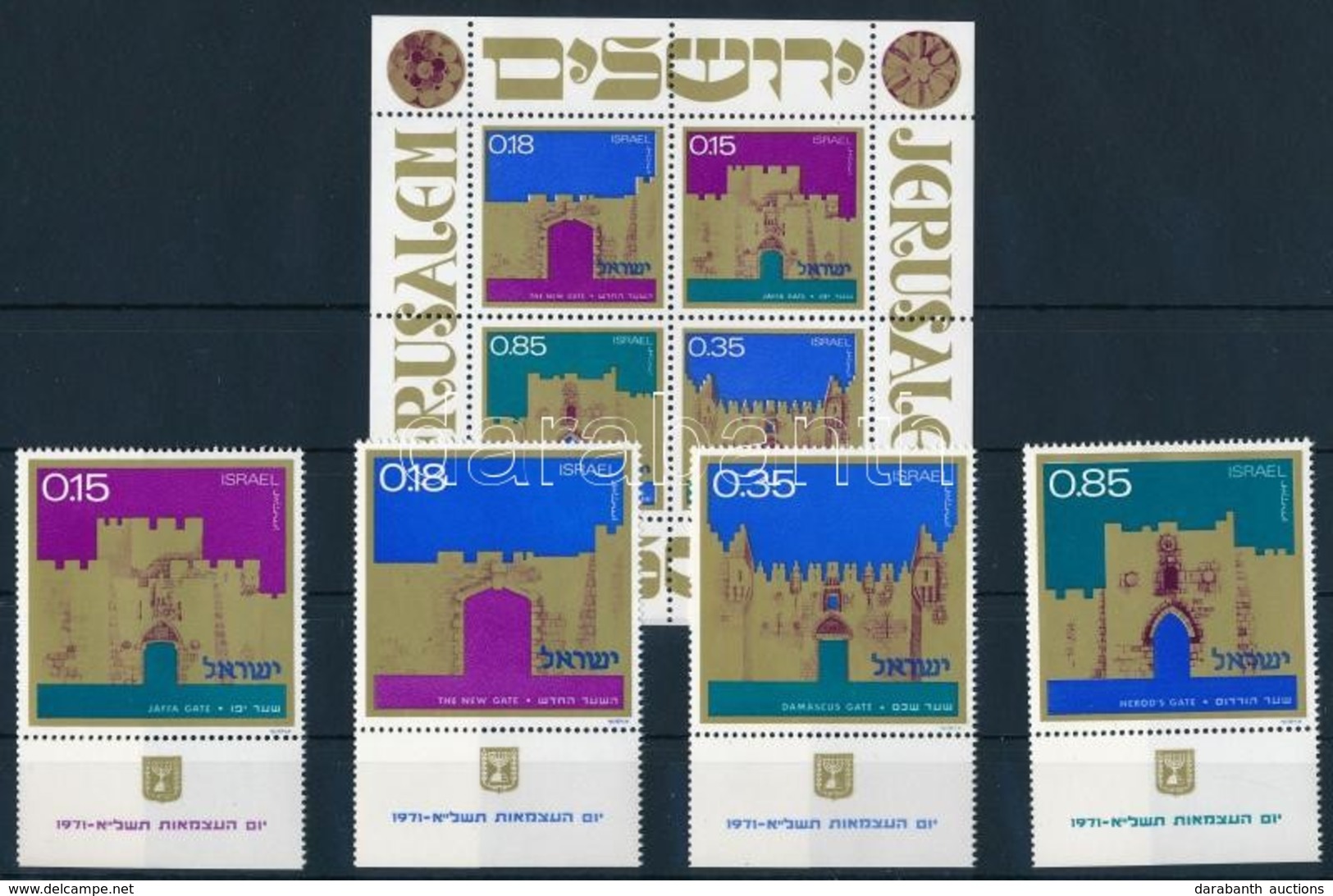 ** 1971 Jeruzsalem Kapui Tabos Sor Mi 503-506 + Blokk Mi 8 - Other & Unclassified