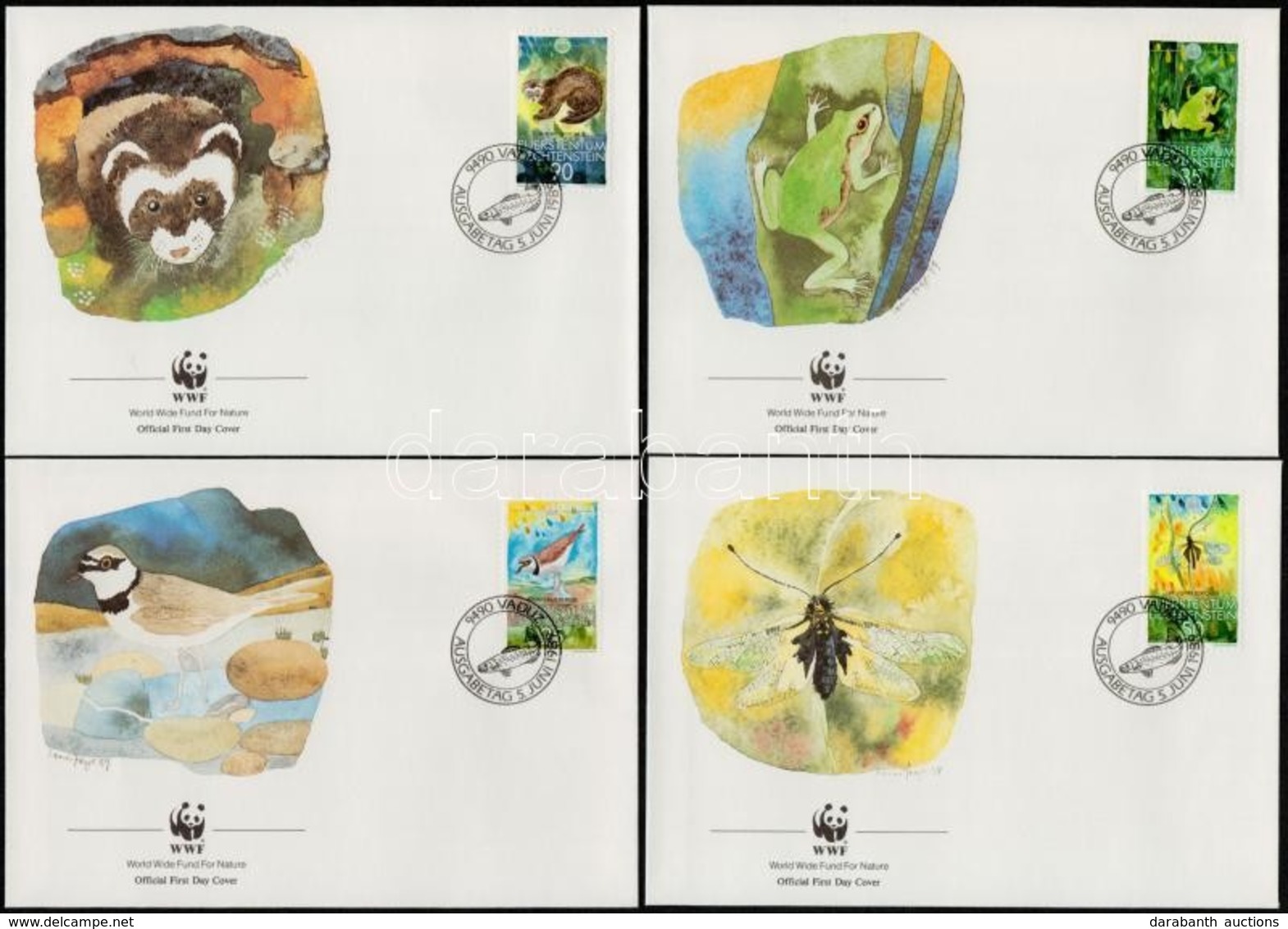 ** 1989 WWF Allatok Sor + Sor 4 FDC-n Mi 967-970 - Andere & Zonder Classificatie