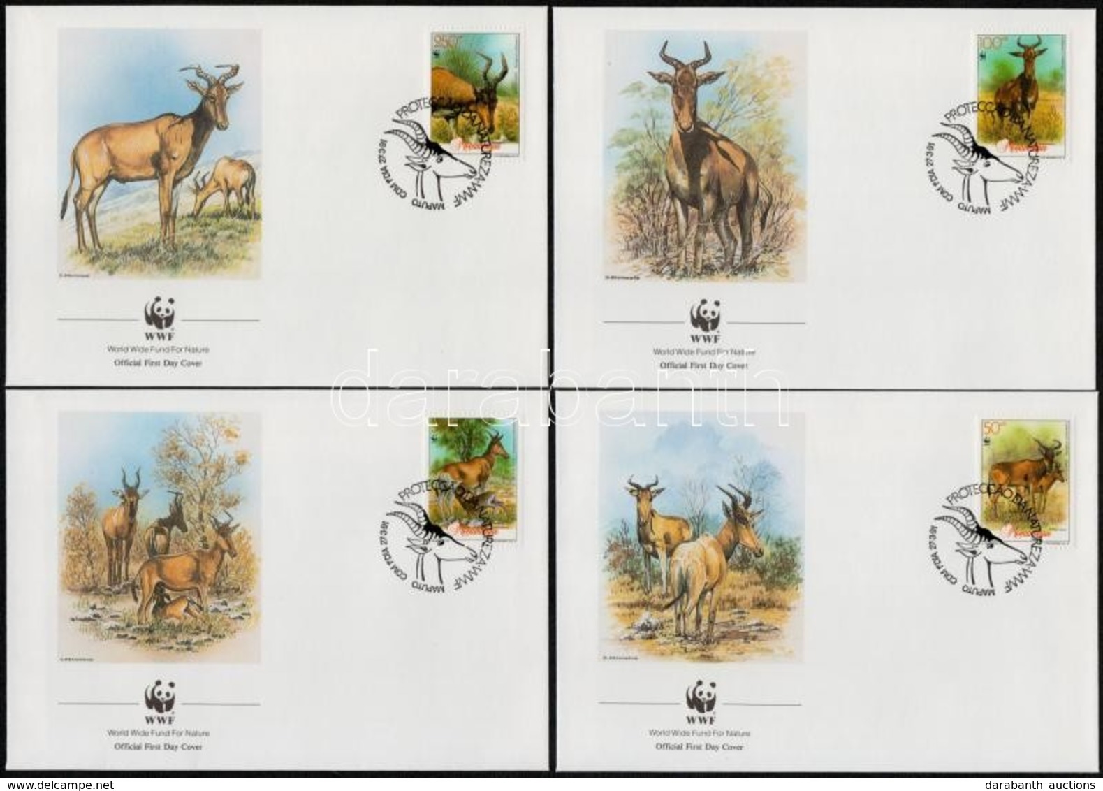 1991 WWF: Antilopok Sor 1231-1234 4 Db FDC-n - Altri & Non Classificati