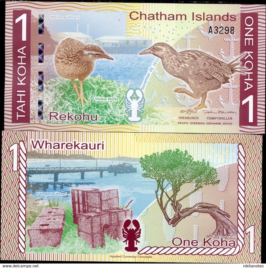 CHATHAM ISLANDS 1 KOHA REKOHU 2013 / 2014 POLYMER UNC - Kaimaninseln