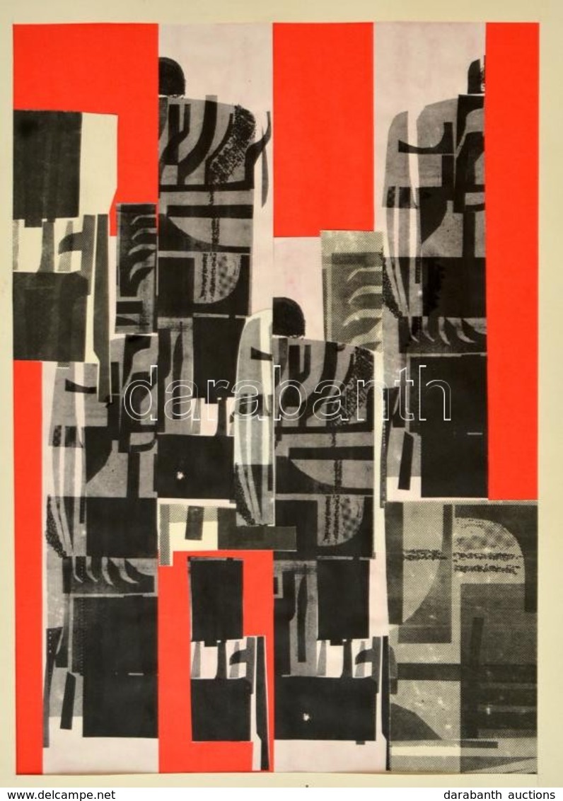 Tabori Csaba (1960 - ): 2 Db I. Evfolyamos Typo-grafika, Papir, Egyik Hatul Jelzett, 40*28 Cm, 37*39 Cm - Other & Unclassified