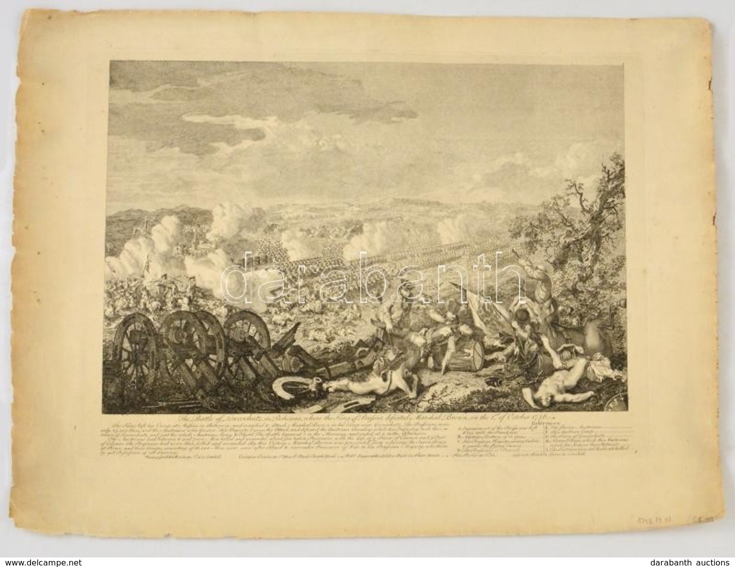 Cca 1760 The Battle Of Lowositz In Bohemia 1st October 1756. Nagymeret? Rezmetszet. London, Bowles. Szep Allapotban / La - Prints & Engravings
