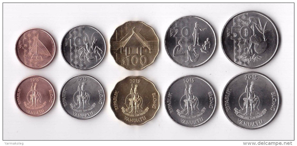 Vanuatu Set 5 Coins 2015 - Vanuatu