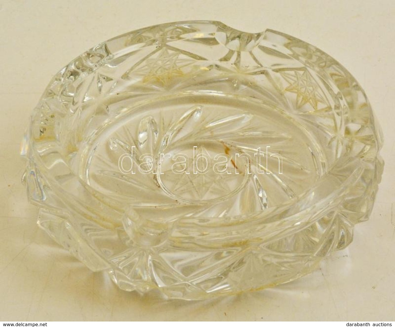 Olomkristaly Hamutarto, Metszett, Minimalis Csorbaval, D: 12 Cm - Glass & Crystal