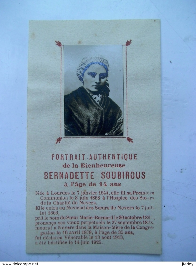 Portrait Authentique   De BERNADETTE SOUBIROUS - Religion & Esotérisme