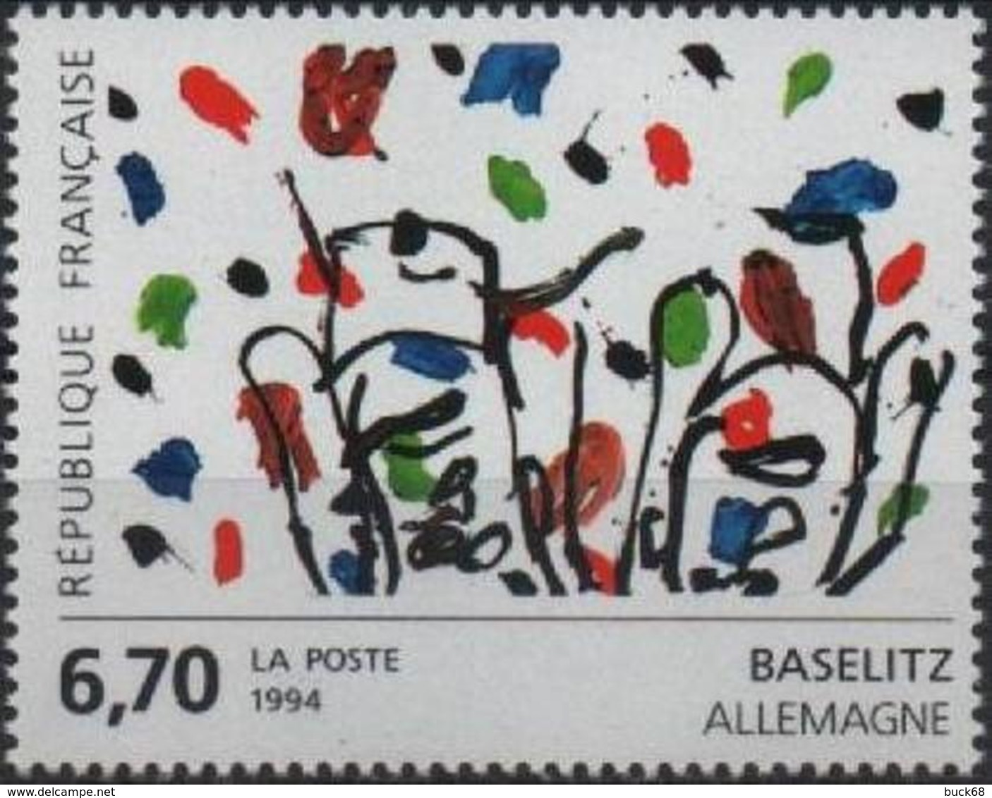 FRANCE Poste 2914 ** MNH Tableau Oeuvre Originale De Georg Baselitz - Unused Stamps
