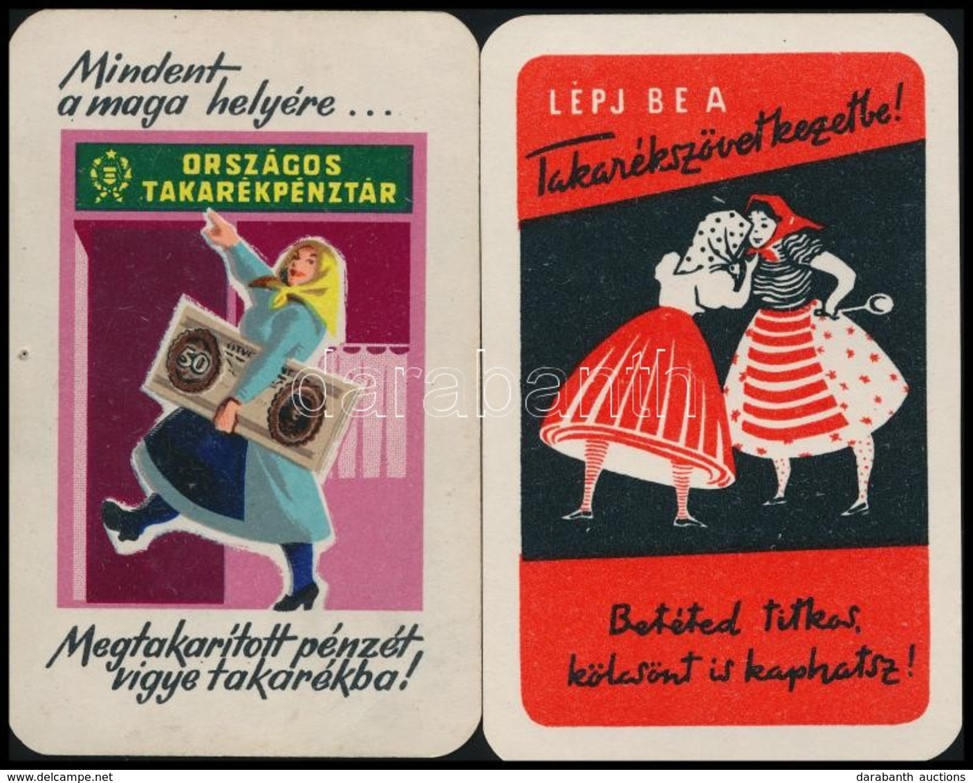 1959 2 Db Takarekoskodast Reklamozo Kartyanaptar - Advertising