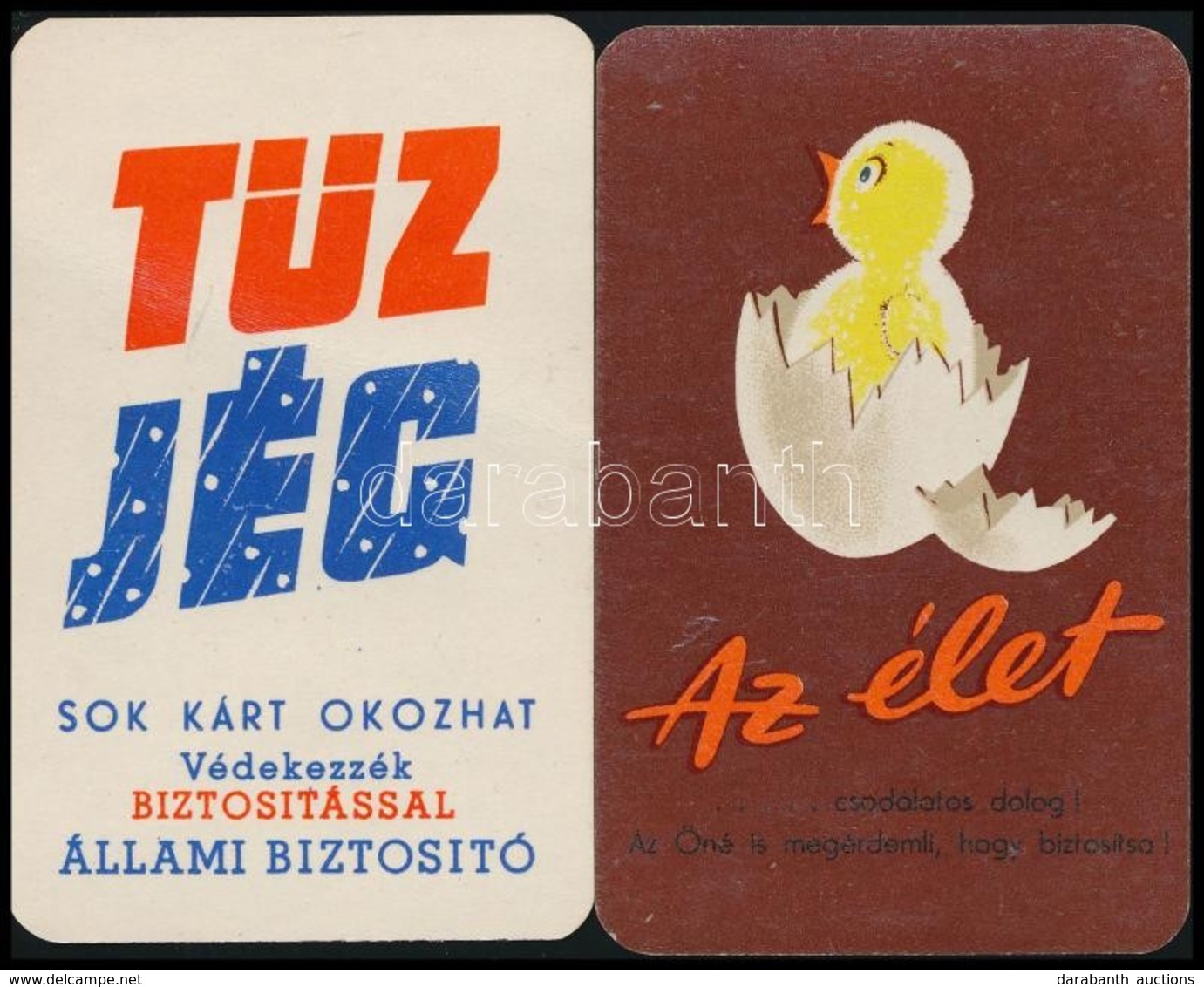 1959 2 Db Biztositast Reklamozo Kartyanaptar - Pubblicitari