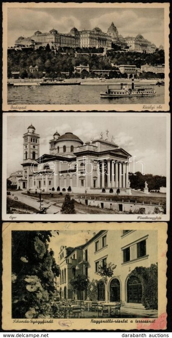 3 Db Regi Magyar Varoskepes Lap (Budapest, Eger, Sikonda) / 3 Pre-1945 Hungarian Town-view Postcards - Zonder Classificatie