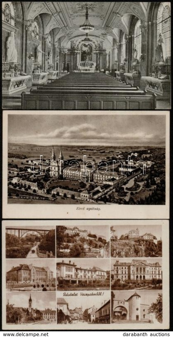 ** 3 Db Regi Magyar Varoskepes Lap (Budapest, Zirc, Veszprem) / 3 Pre-1945 Hungarian Town-view Postcards - Zonder Classificatie