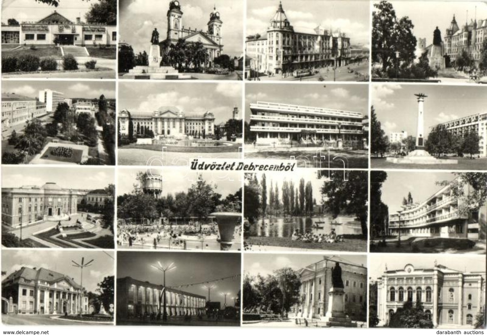 ** * 10 Db MODERN Magyar Varoskepes Lap Autobuszokkal / 10 Modern Hungarian Town-view Postcards With Autobuses - Unclassified
