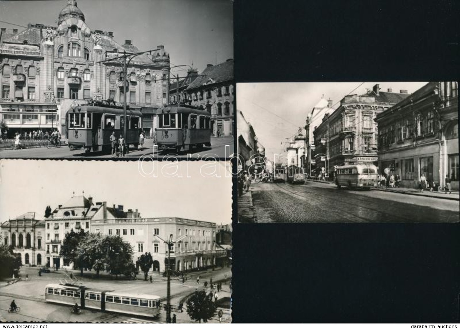 ** * 10 Db MODERN Magyar Varoskepes Lap Villamosokkal / 10 Modern Hungarian Town-view Postcards With Trams - Unclassified