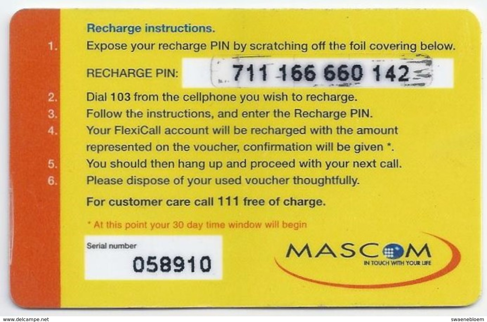 BW.- INTERNATIONAL PHONECARD. MASCOM AIRTIME VOUCHER. BOTSWANA WILDLIFE. NTSU. FISH EAGLE. FLEXICALL P20.- 2 Scans. - Botswana