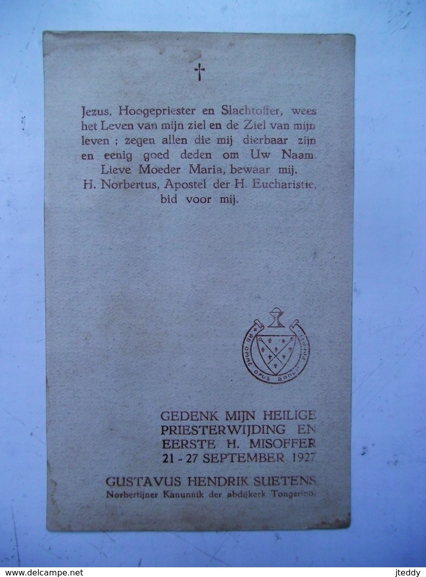 Priesterwijding En Eerste  Mis 1927 GUSTAVUS  HENDRIK SUETENS Abdijkerk TONGERLOO - Religion & Esotérisme