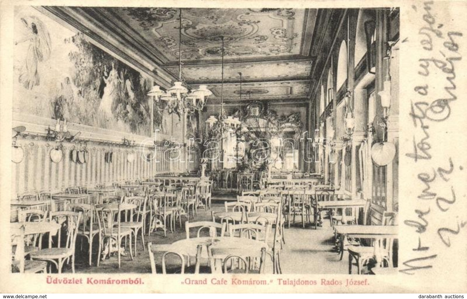 T2/T3 Komarom, Komarno; Nagy Kavehaz, Bels?. Tulajdonos Rados Jozsef. / Grand Cafe, Interior (EK) - Unclassified