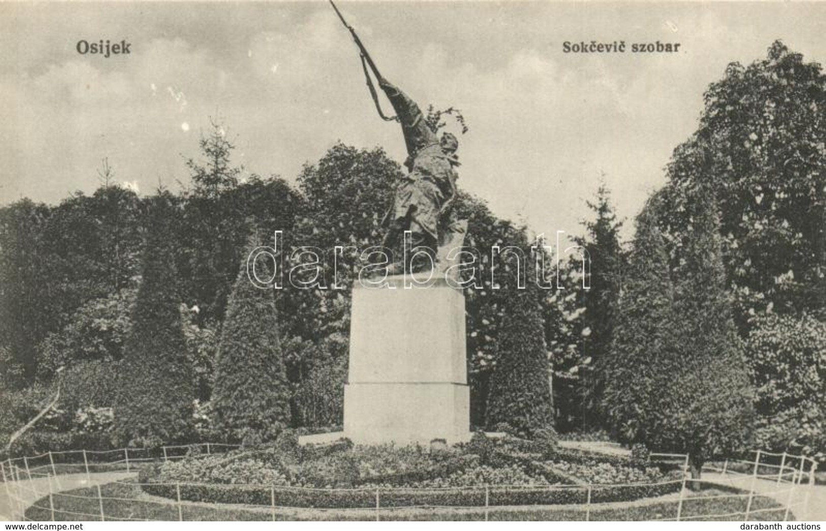 ** T2/T3 Eszek, Esseg, Osijek; Sokcevic Szobor. Amalie Eckel Nr. 29. / Statue (EK) - Unclassified