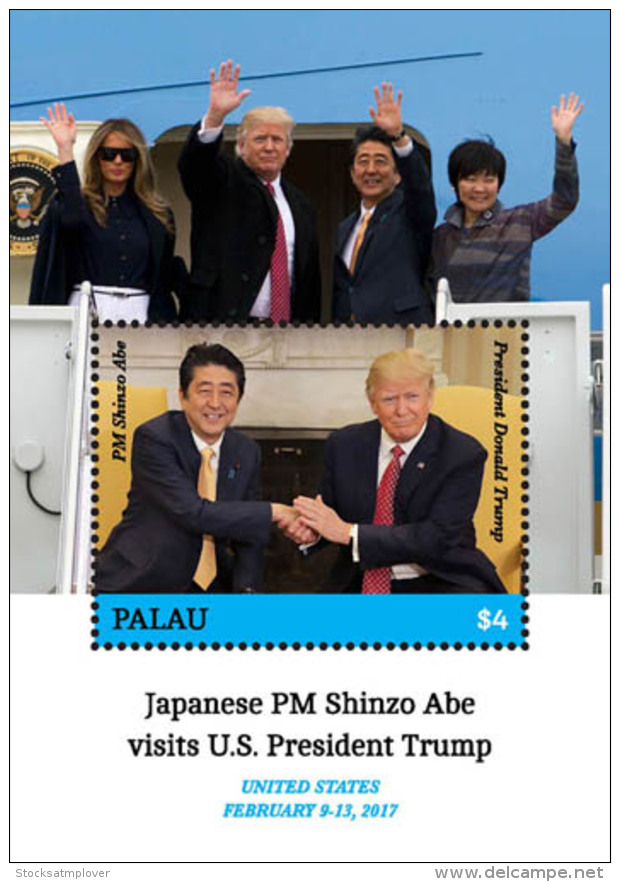 Palau 2018 U.S. PRESIDENT TRUMP VISITS JAPANESE PRIME MINISTER SHINZO ABE I201803 - Palau