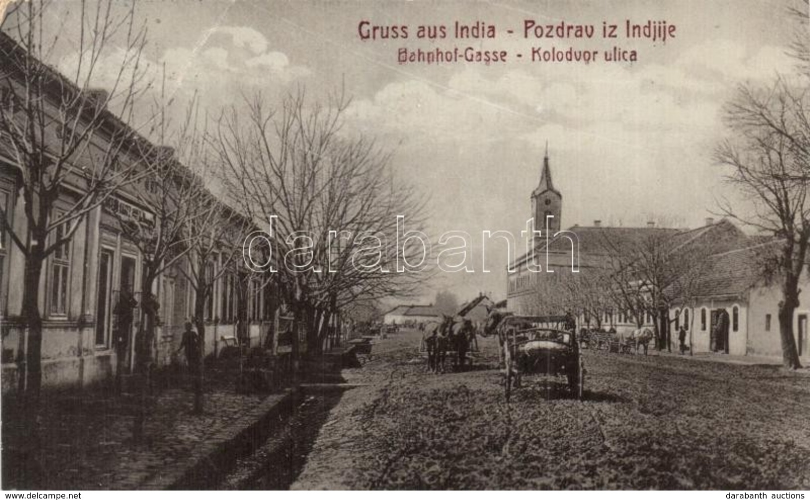 T3 India, Indija; Vasut Utca, Uezlet. W. L. 835. / Kolodvor Ulica / Bahnhof-Gasse / Railway Street, Shop (EB) - Zonder Classificatie